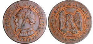 Napoléon III (1852-1870) - Médaille satirique au module de la 10 centimes "Napoléon III le misérable"