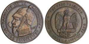 Napoléon III (1852-1870) - Médaille satirique au module de la 5 centimes "Napoléon III le misérable"