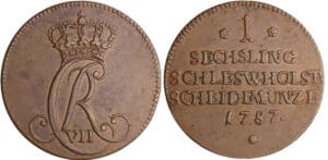 Allemagne - Schleswig-Königliche Linie - Christian VII (1784-1808) - Sechsling 1787