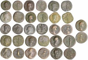 Lot de 16 sesterces Lot de 16 sesterces