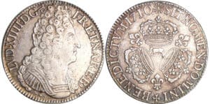Louis XIV (1643-1715) - Ecu de Béarn aux 3 couronnes - 1710 (Pau) Louis XIV (1643-1715) - Ecu de Béarn aux 3 couronnes - 1710 (Pau)