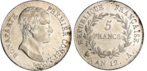 Bonaparte premier consul (1799-1804) - 5 francs An 12 A (Paris)