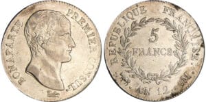 Bonaparte premier consul (1799-1804) - 5 francs An 12 M (Toulouse)