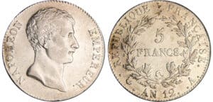 Napoléon 1er (1804-1814) - 5 francs An 12 A (Paris)