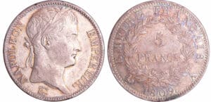 Napoléon 1er (1804-1814) - 5 francs revers empire 1809 A (Paris)