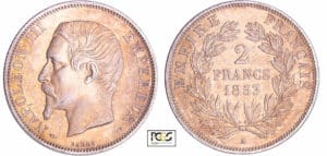 Napoléon III (1852-1870) - 2 francs tête nue 1853 A (Paris) Napoléon III (1852-1870) - 2 francs tête nue 1853 A (Paris)