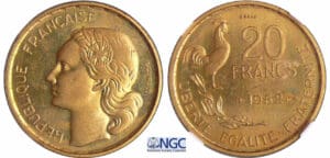 Quatrième république (1947-1959) - 20 francs G. Guiraud 1952 essai piéfort