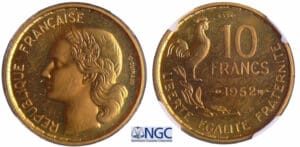 Quatrième république (1947-1959) - 10 francs Guiraud 1952 essai piéfort