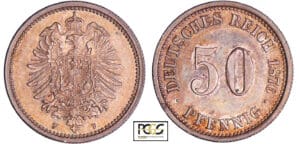 Allemagne - 50 pfennig 1876 F Allemagne - 50 pfennig 1876 F