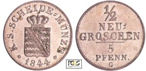 Allemagne - Sachsen - Friedrich August II (1836-1854) - 1/2 neugroschen 1844 G
