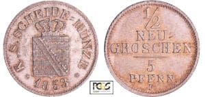 Allemagne - Sachsen - Friedrich August II (1836-1854) - 1/2 neugroschen 1853 F Allemagne - Sachsen - Friedrich August II (1836-1854) - 1/2 neugroschen 1853 F
