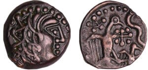 Carnutes - Bronze à l'aigle et à la croisette (52 av. J.-C.) Carnutes - Bronze à l'aigle et à la croisette (52 av. J.-C.)