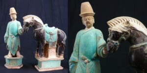 Chine - Un cheval et son palefrenier - Epoque Ming (1368-1644)
