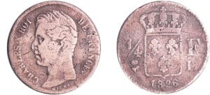 Charles X (1824-1830) - 1/4 de franc 1826 L (Bayonne) Charles X (1824-1830) - 1/4 de franc 1826 L (Bayonne)