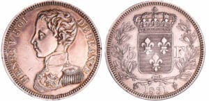 France - Henri V Comte de Chambord (1820-1883) - 5 francs 1831 France - Henri V Comte de Chambord (1820-1883) - 5 francs 1831