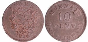 France - Louis XVIII (1815-1824) - 10 centimes Siège d'Anvers 1814 R France - Louis XVIII (1815-1824) - 10 centimes Siège d'Anvers 1814 R