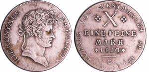 Allemagne - Westphalie - Jérome Napoléon - Thaler de convention 2ème type 1810 C (Cassel)