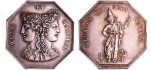 France - Jeton octogonal de jeu Heur et Malheur "Heureux qui peux deviner" (1860-déc 1879)