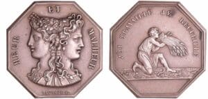 France - Jeton octogonal de jeu Heur et Malheur "J'ai travaillé je recueille" (1880-1907) France - Jeton octogonal de jeu Heur et Malheur "J'ai travaillé je recueille" (1880-1907)