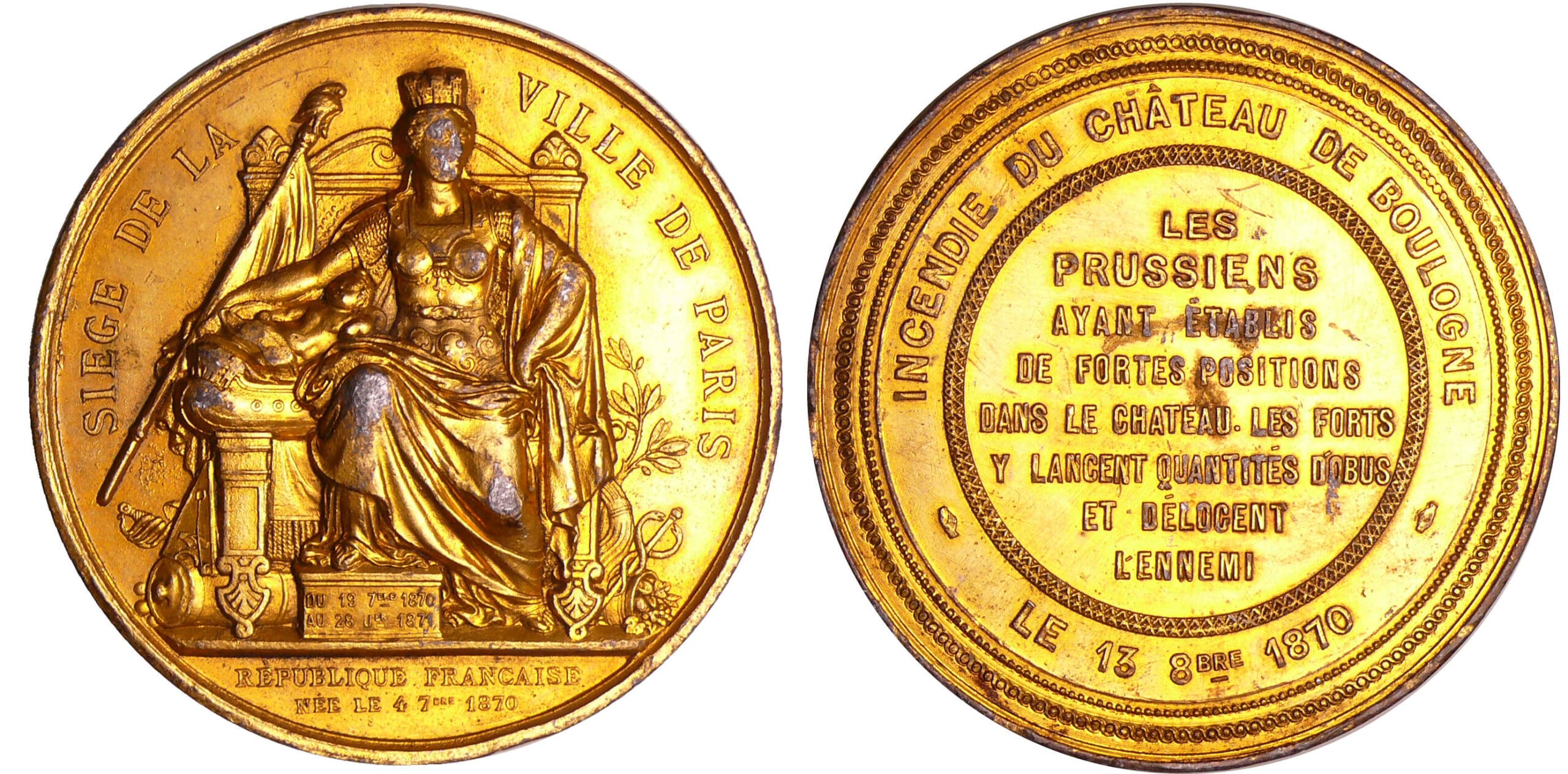 France - Guerre de 1870-1871 - Médaille en étain "Investissement et siège de Paris", 1870 France - Guerre de 1870-1871 - Médaille en étain "Investissement et siège de Paris", 1870