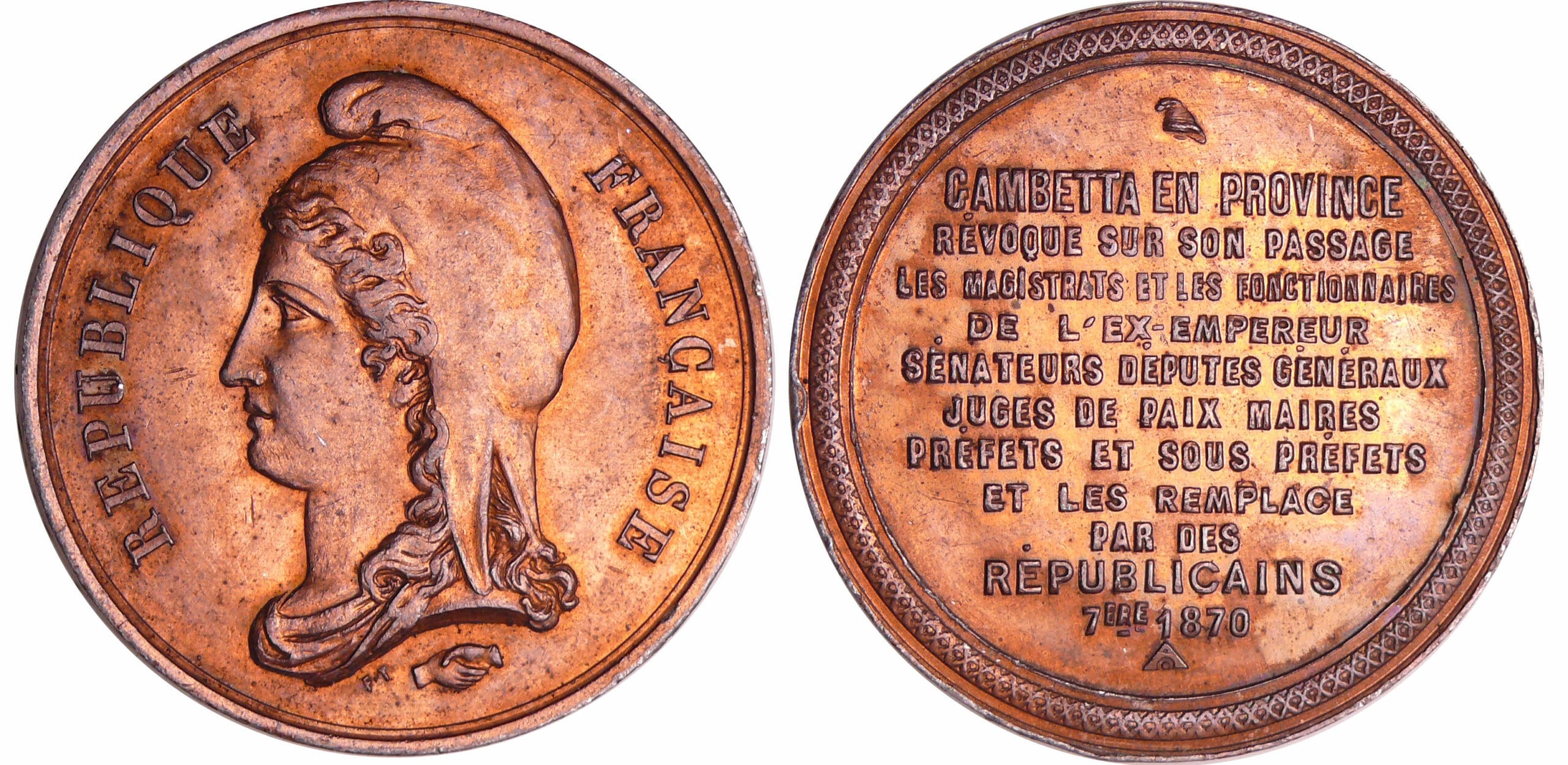 France - Guerre de 1870-1871 - Médaille en étain "La guerre dans les départements", 1870 France - Guerre de 1870-1871 - Médaille en étain "La guerre dans les départements", 1870