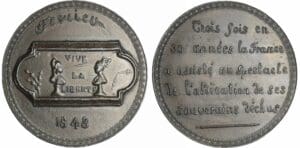 France - Médaille politique - Chute de la royauté, 23-24 février 1848