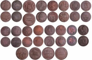 Grande-Bretagne - Lot de 18 token de cuivre 18ème et 19ème siècle