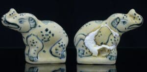 Vietnam - Dynastie Ming - Compte gouttes "éléphant" en porcelaine - 15ème siècle