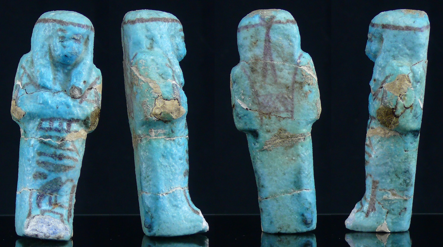 Egypte - Troisième période intermédiaire - Shabti en fritte émaillée - 945 / 715 av. J.-C. Egypte - Troisième période intermédiaire - Shabti en fritte émaillée - 945 / 715 av. J.-C.