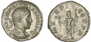 Alexandre Sévère - Denier (222, Rome) - Mars Alexandre Sévère - Denier (222, Rome) - Mars