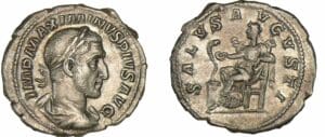 Maximin 1er - Denier (235-236, Rome) - La Santé Maximin 1er - Denier (235-236, Rome) - La Santé