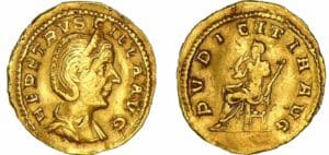 Etruscille - Aureus (250, Rome) - La Pudeur