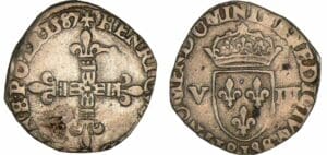 Henri III (1574-1589) - Huitième d'écu - 1587 L (Bayonne)