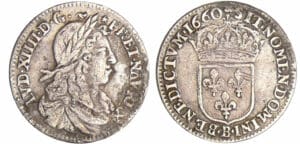 Louis XIV (1643-1715) - 1/12 d'écu au buste juvénile - 1660 B (Rouen)