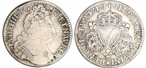 Louis XIV (1643-1715) - ½ écu aux 3 couronnes - 1710 B (Rouen)