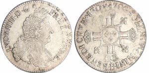 Louis XIV (1643-1715) - ½ écu aux 8 L, 2ème type - 1704 B (Rouen) Flan réf