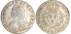 Louis XV (1715-1774) - Ecu aux branches d’olivier - 1728 B (Rouen) Louis XV (1715-1774) - Ecu aux branches d’olivier - 1728 B (Rouen)