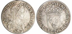 Louis XIV (1643-1715) - Ecu à la mèche longue - 1652 B (Rouen)