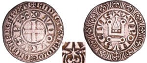 Louis IX (1245-1270) - Gros tournois (1266-1270) étoile sous le V de TVRONVS