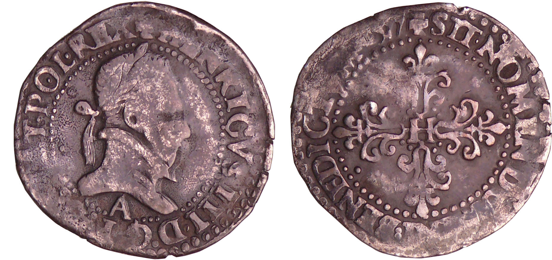 Henri III (1574-1589) - Quart de franc au col plat - 1577 A (Paris) Henri III (1574-1589) - Quart de franc au col plat - 1577 A (Paris)