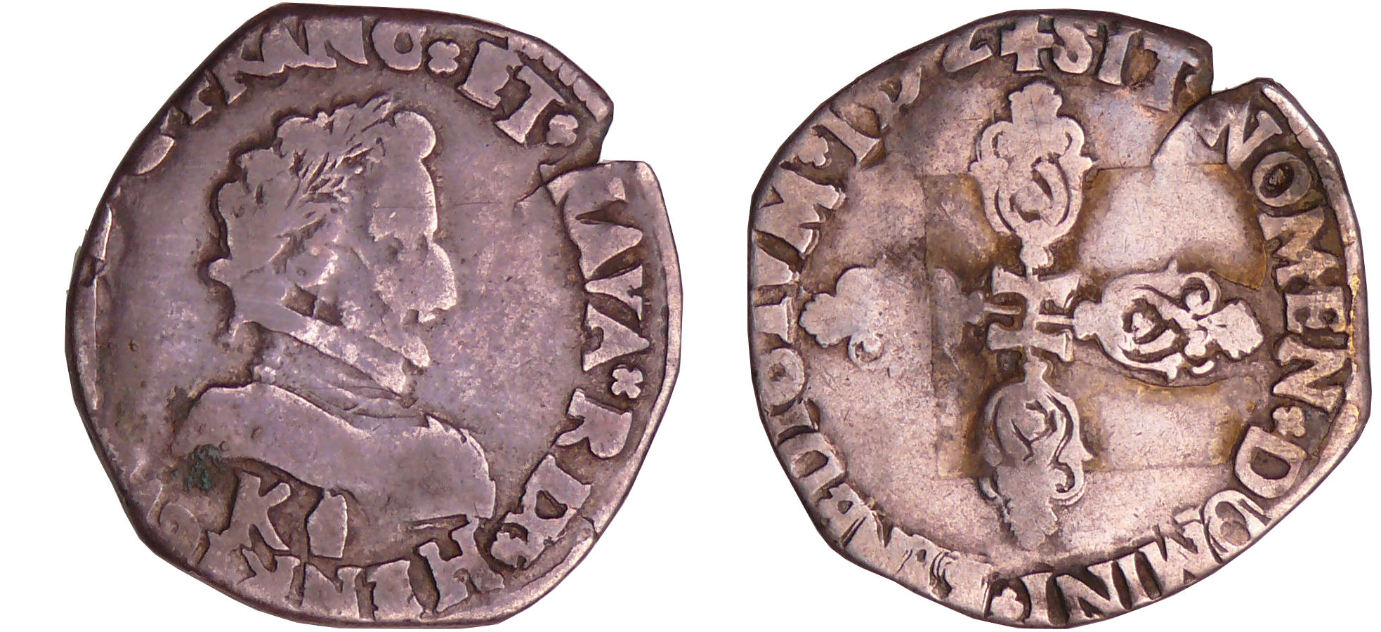 Henri IV (1589-1610) - Demi-franc - 1er type - 1592 K (Bordeaux) Henri IV (1589-1610) - Demi-franc - 1er type - 1592 K (Bordeaux)