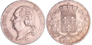 Louis XVIII (1815-1824) - 5 francs au buste nu 1817 A (Paris) Louis XVIII (1815-1824) - 5 francs au buste nu 1817 A (Paris)