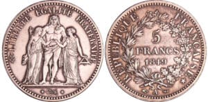 Deuxième république (1848-1852) - 5 francs Hercule 1849 A (Paris)