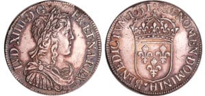 Louis XIV (1643-1715) - ½ écu à la mèche longue - 1651 H (La Rochelle)