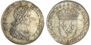 France - Louis XIV (1643-1715) - ¼ d'écu à la mèche courte - 1644 A (Paris)