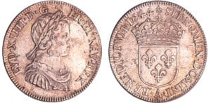 Louis XIV (1643-1715) - ¼ d'écu à la mèche courte - 1644 A (Paris)