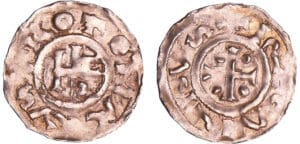 Normandie - Richard 1er et Hugues, archevêque de Rouen - Denier Normandie - Richard 1er et Hugues, archevêque de Rouen - Denier