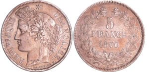 Gouvernement de défense nationale (1870-1871) - 5 francs Cérès sans légende 1870 K (Bordeaux)