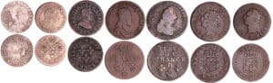Lot de 7 monnaies période royale française
