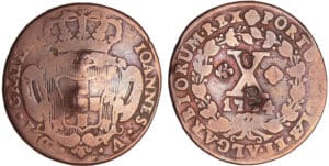 Portugual - Joao V (1706-1750) - X Reis 1734, Avec contremarque "OR"